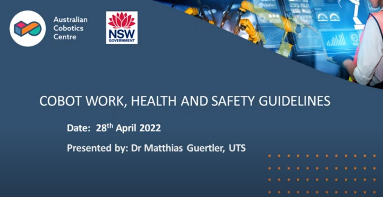 Cobots Work, Health and Safety Guidelines Workshop