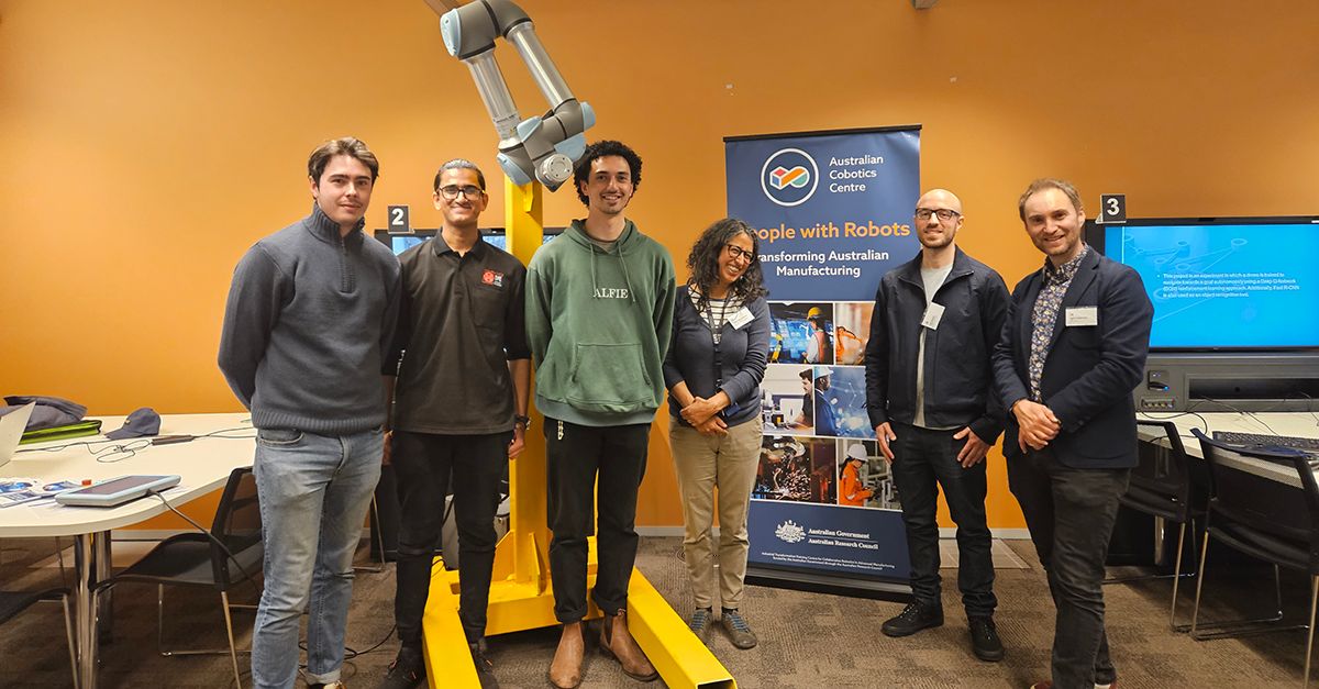 Australian Cobotics Centre and UTS Robotics Institute Undergraduates Unveil Inverted Robot Mount for InfraBuild Project