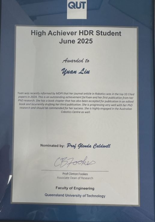 High Achiever HDR Student Award Recognition